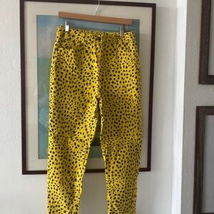 Leopard Print Yellow Pants
